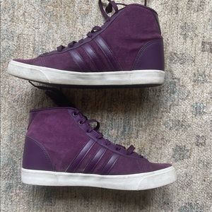 Adidas Neo Maroon Suede High Top Sneakers solid Purple size 9.5
